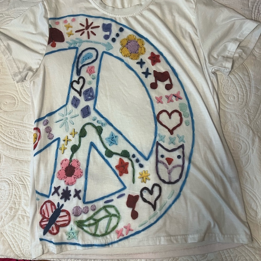 Source Unknown Peace Symbol Tee - White